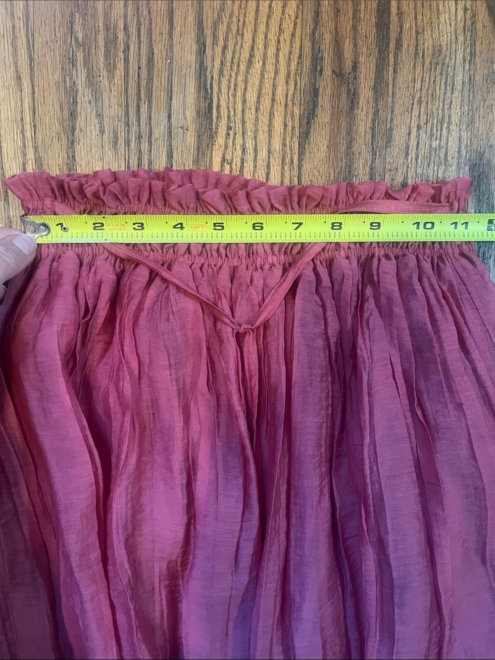 Zara wrinkle effect co-ord set crop top maxi skirt ruffle boho beachwear - Picture 11 of 16